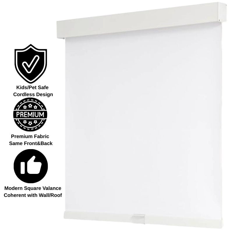 Blackout Roller Shades Cordless Blinds for Windows, Free-Stop Shades with Valance, Natural Woven Blinds for Home and Office
