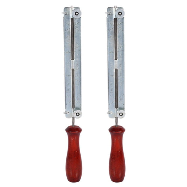 2pcs 3/16 Inch 4.8mm Round Flat Sharp Sharpening Sharpener Force File Files Holder Handle Kit Chainsaw Chain Tools,2 x Chainsaw File with Holder,silver