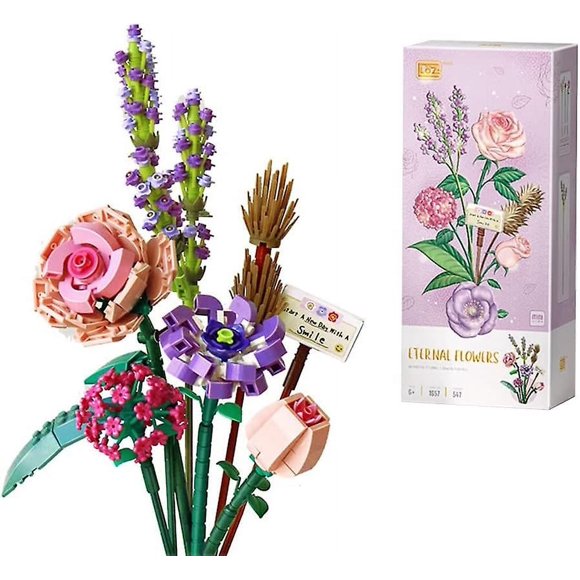 Blocs de Construction Bouquet de Fleurs, Bouquet de Fleurs Artificielles Bouquet de Fleurs pour Décoration de Chambre d'Adultes Bureau