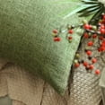 thumbnail image 3 of Phantoscope Textural Faux Linen Series Square Decorative Throw Pillow Cusion for Couch, 20" x 20", Green, 2 Pack, 3 of 6