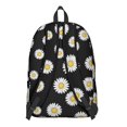 thumbnail image 3 of Daisy Pioneer Flower Black Pattern Backpack for School, Cute School Bag with Adjustable Shoulder Straps and Padded Back, 15.7"x11.8"x5.5", 3 of 5