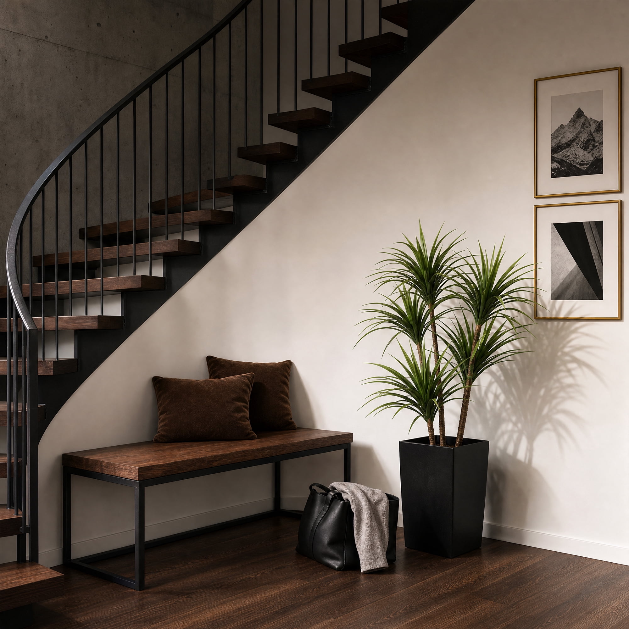 Artificial Dracaena Marginata Tree 4.3FT Tall – Lifelike Faux Floor Plant for Home Office Decor