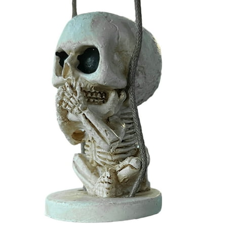 

Skull Car Pendant | Swinging Rear View Mirror Pendant | Car Pendant Interior Rear View Mirror Charm Accessories Halloween Car Ornaments