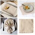 thumbnail image 2 of Handmade Cloth Napkins Cotton Linen Cloth Napkins With Fringe Versatile Handmade Square Rustic Fringe Napkins For Dinner Wedding And Parties, 2 of 4