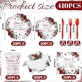 thumbnail image 5 of 410 Pcs Rose Floral Wedding Paper Plates and Napkins Disposable Cheers to Love Tableware Set Red Floral Bridal Shower Party Supplies with Cups Knives Forks Spoons Seat Cards for 50 Guests, 5 of 6