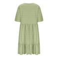 thumbnail image 6 of Tianiyouqing Womens Dresses Boho Midi Plus Size Crew Neck Oversized Elegant Midi Dresses Short Sleeve Cotton Linen Maternity T Shirts Dresses Mint Green L, 6 of 7