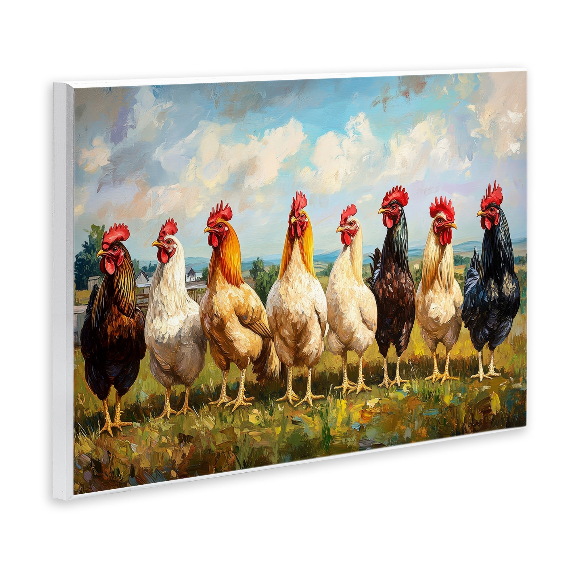Stupell Industries Chicken Brood on Horizon Wall Plaque Art, design by Petal Prints Design