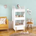 thumbnail image 6 of 3-Tier Bookcase Bookshelf, Cute White Book Organizer Storage Cabinet Freestanding Shelves and Cube Organizer for Bedroom Living Room Office School, 6 of 6