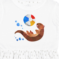 thumbnail image 4 of Inktastic Cute Otter and Beachball Girls Toddler Dress, 4 of 5