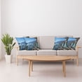 thumbnail image 4 of Ambesonne Summer Throw Pillow Cover 4 Pack, Lake Sea View Holiday, 24", Blue White and Green, 4 of 5