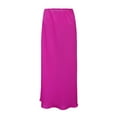 thumbnail image 4 of Pink Skirts for Women Spring Summer Skirts Satin Skirt High Waisted Maxi Cocktail Party Wedding A Line Long Skirts Maxi Skirt, 4 of 5