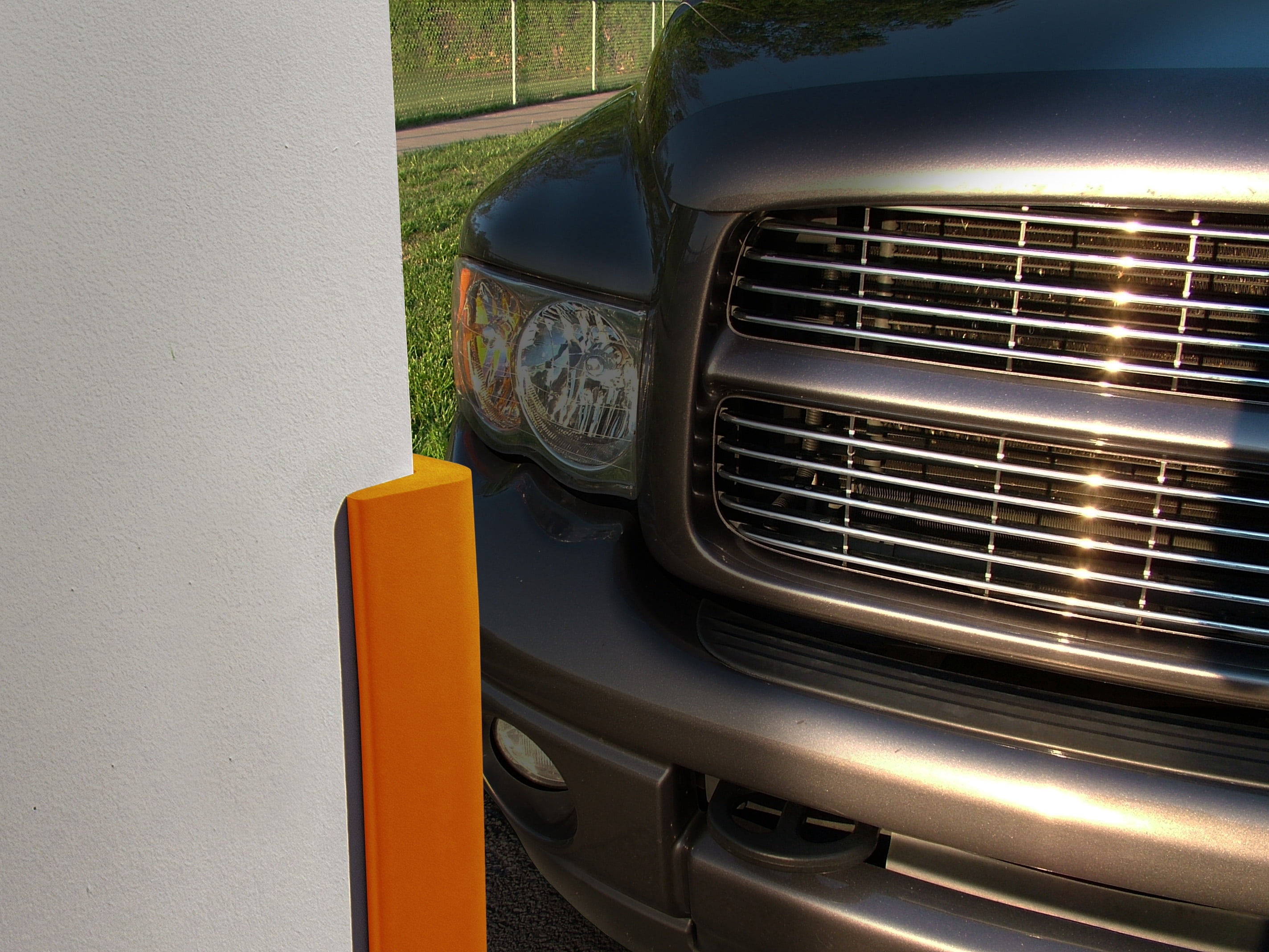 urbanhouse Ultra High-Density Heavy Duty Corner Guard Edge Protector & Bumper for Parking Garages, Workshops and Warehouses - Orange, 24 Inches - 1 Each