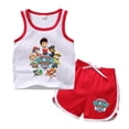 thumbnail image 3 of Camiseta de manga corta de algodón de la Patrulla Canina para bebés + pantalones cortos vaqueros con cinturón, trajes de dos piezas, conjunto de ropa de verano para niños pequeños de 1 a 4 años, 3 of 5