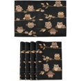 thumbnail image 1 of ICHUDAN Cute Brown Cartoon Owls Placemats Set of 4 Heat Resistant Stain Resistant Polyester Table Place Mat Anti-Skid Washable Table Mats for Dining Kitchen Table Decor, 1 of 9