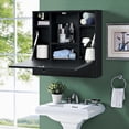 thumbnail image 2 of Giantex Floating Desk, Small Wall-mounted Computer Desk w/ Storage Drawer & Shelves, Convertible Writing Desk w/ Fold-up Desktop for Home Office Dormitory Small Spaces, Black, 2 of 10
