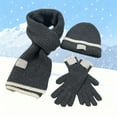 thumbnail image 2 of FYEGRE Winter Knit Scarf Hat and Gloves Set for Cold Weather Cozy Style Grey One Size, 2 of 5