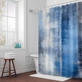 thumbnail image 5 of Blue Abstract Art Fabric Shower Curtain Modern Paint Washable Shower Curtains for Bathroom, Waterproof Bath Curtain with Hooks Home Decor 72x84in, 5 of 8
