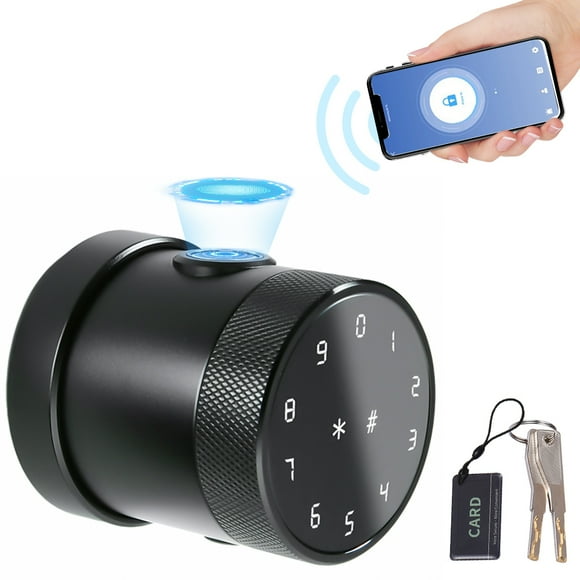5-in-1 Unlock Smart Door Lock Keyless Entry Biometric Door Knob with Keypad BT Tuya App Remote Control Password Fingerprint Door Lock with IC Card Mechanical Key for Home Apartment Hotel Of