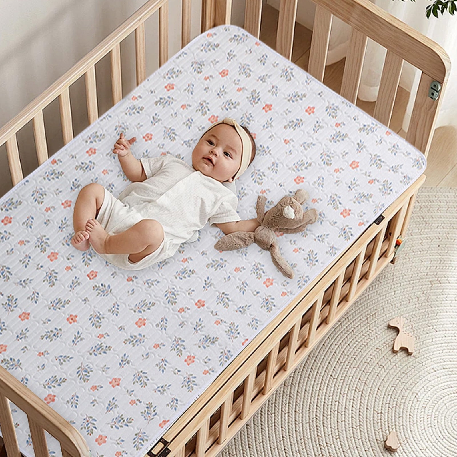 Merryso Reusable Waterproof Incontinence Bed Pad - 59x39.37 Inches Extra Large, Soft Cotton Breathable Anti-Slip, for Elderly/Chi-ld Bedwetting, Machine Washable