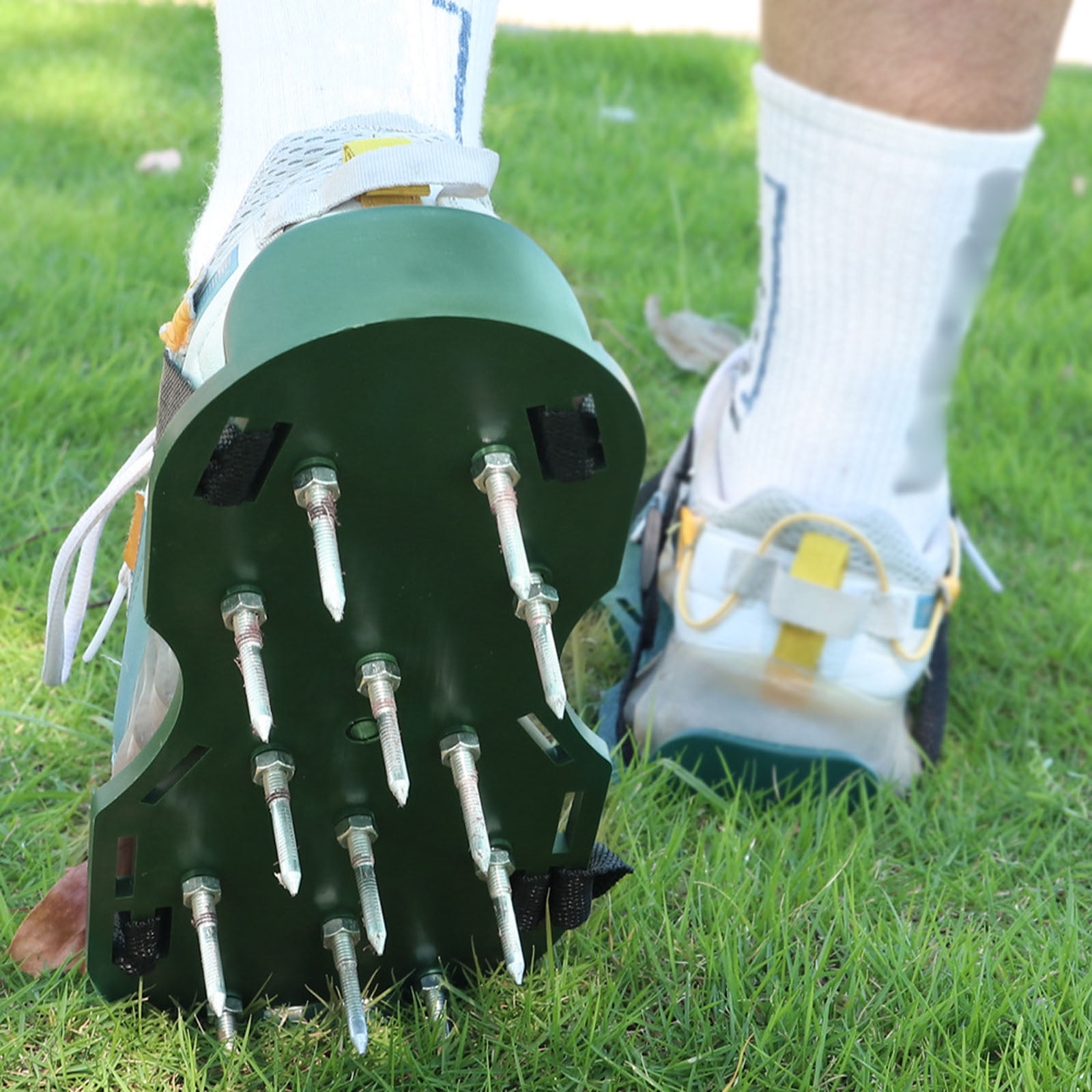Grass Aerator Shoes with Adjustable Hook Loop Straps and Heavy Duty Prong, Soil Aerator Tool for Aerating Patio Yard Garden