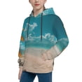 thumbnail image 2 of Lsque Shopping Cart On Tropical Beach Patten Youth Hoodie Sweatshirt Pullover with Kangaroo Pocket Boys and Girls Hoodie Warm Hoodie for Kids-Medium, 2 of 6