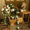thumbnail image 3 of 2pcs Artificial Flowers Garland Eucalyptus Garland Peonies Artificial Flowers Faux Flower Vines for Bedroom Room Decor Wall Hanging Plant for Wedding Arch Party Decor (Vintage Pink), 3 of 5