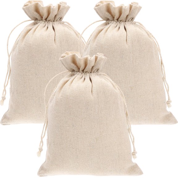 Raindrops Jewellery Pouches Jewelry Bags Beige Cloth 3Pcs