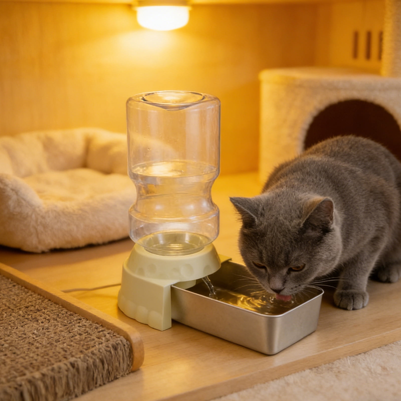 Automatic Pet Water Dispenser, Stainless Steel Dog Water Bowl, Gravity Water Feeder for Cats and Dogs, Self-Filling Drinking Fountain for Home