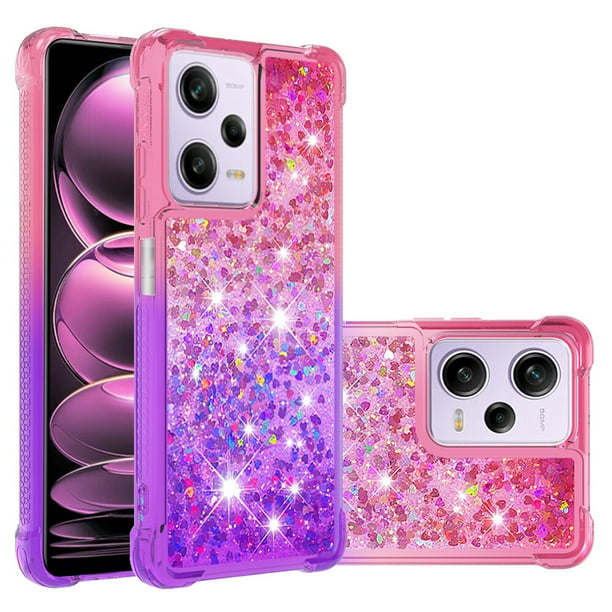 Funda para Xiaomi Redmi Note 12 Pro 5G Transparente con Brillos Carcasa Protectora Antigolpes con Glitter Brillante