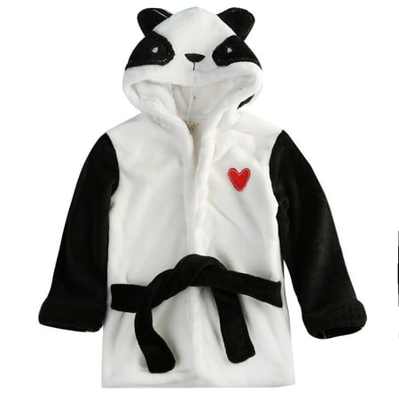 

Mioliknya Mioliknya Little Kid Pajama Robe Hoodie Loose Fleece Cardigan Bath Robe