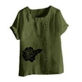 thumbnail image 1 of Birdeem Mode Femmes Été T-Shirt Imprimé Ample Col Rond Manches Courtes Blouse Décontractée, 1 of 1