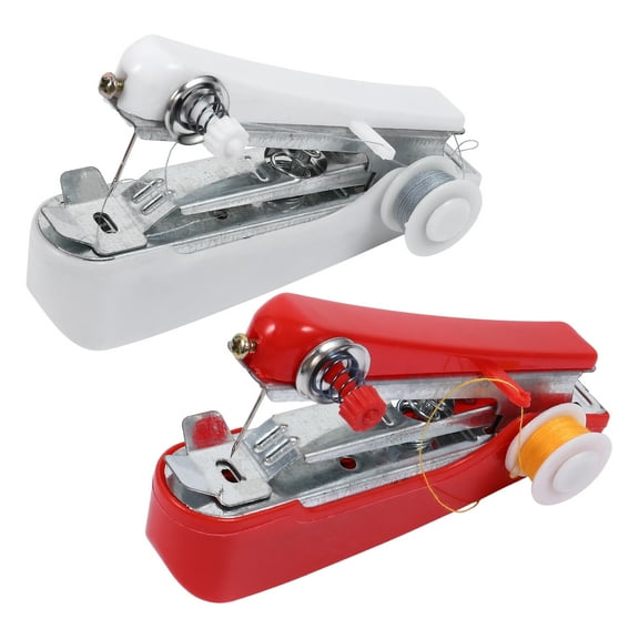 2 Pcs Portable Sewing Machine Household Stitcher Handheld Travel Child Red