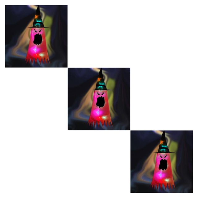 Bewildely Sombrero con luces LED para vacaciones de Halloween que brilla intensamente, se puede usar en la cabeza o como colgante, sombrero de , Type7 NO7
