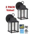 thumbnail image 2 of CORAMDEO Applique Murale Extérieure 2 Pack pour Porche, Patio, Grange et Plus, Emplacement Humide, LED Intégrée Donne 75W de Lumière, 800 Lumens, 3K, Aluminium Moulé Durable avec Finition Noire et Verre Biseauté, 2 of 5