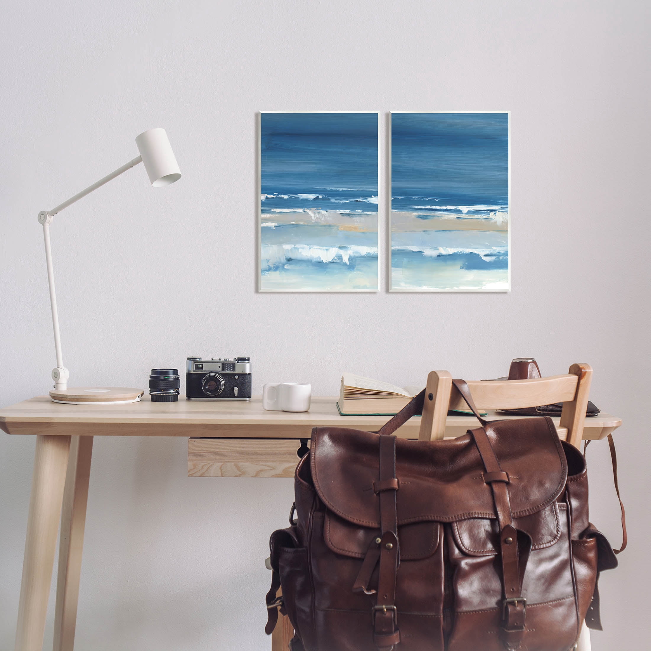 Stupell Industries Crashing Beach Wave Shore Painting Unframed Art Print Wall Art, Set of 2, Design by Ethan Harper