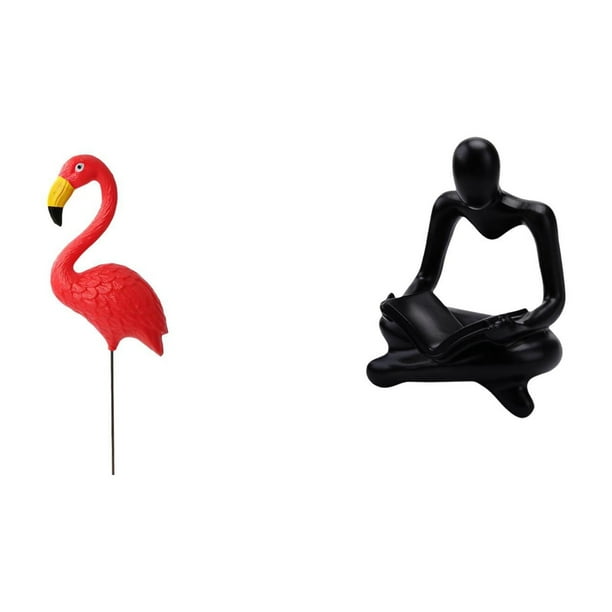 Estatua de estaca de jardín,Adorno de flamenco para jardín,patio,porche,Figura de pensador abstracto,Estatua de pensador abstracto,decoración para el hogar,Figura humana decorativa para