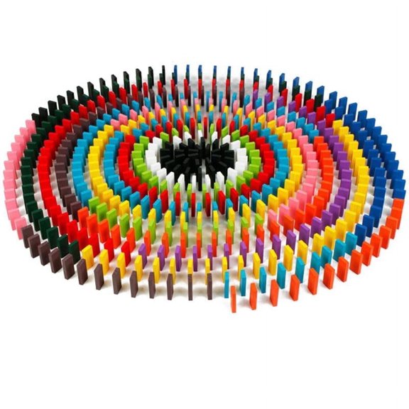 120Pcs Dominoes, Wooden Domino Blocks, for Kids Birthday Kids Racing Toy Game, Building and Stacking Toys.