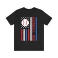 thumbnail image 2 of Men's Baseball Dad Red White Blue Flag Shirt, 2 of 11