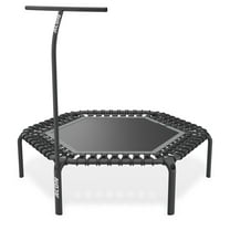 ACON Fit 55in Hexagon Rebounder Black Fitness Trampoline with Handlebar