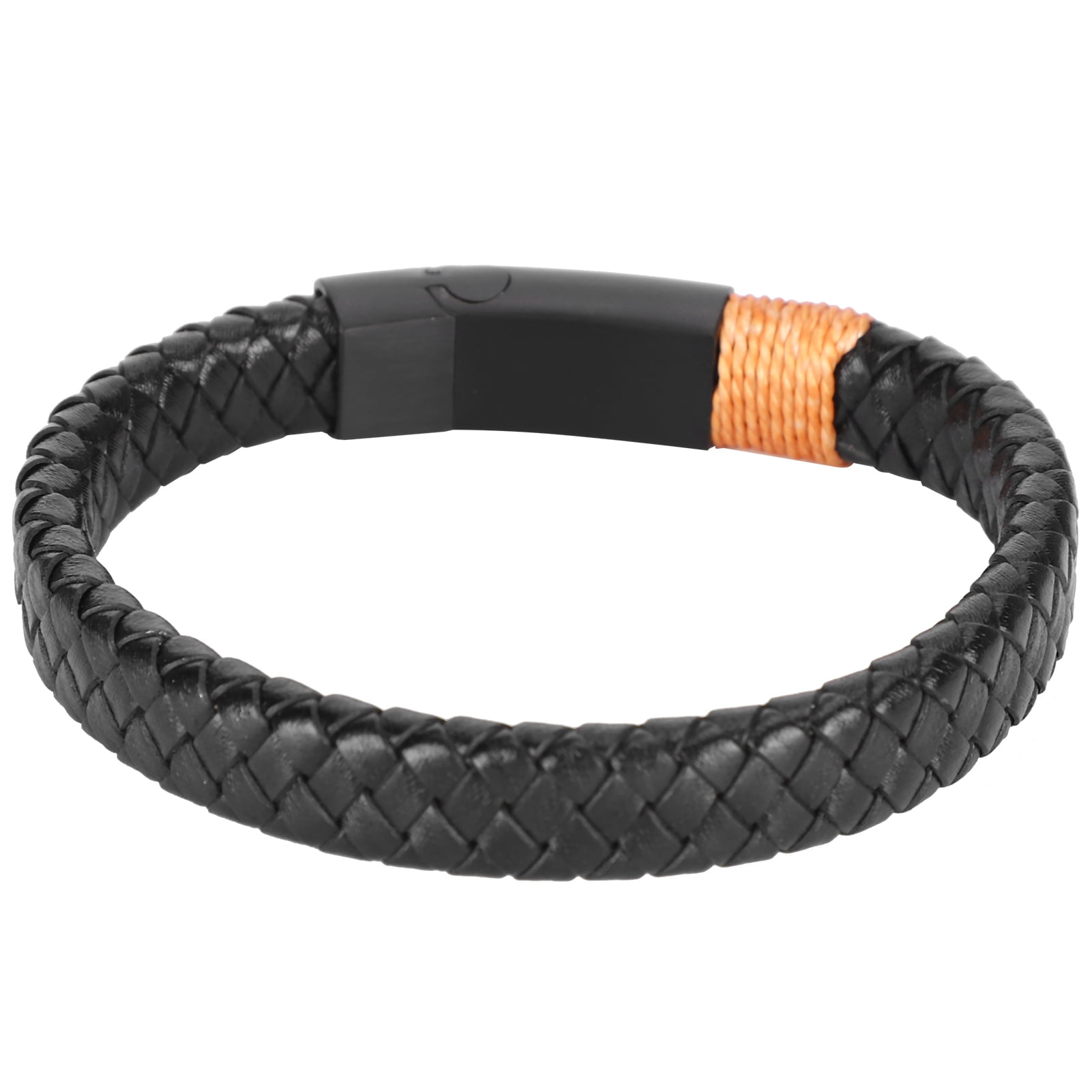 Black Leather Bracelet Wristband Wrist Band Bangle Stud Cross Biker 12 PCS 