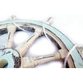 thumbnail image 4 of Nagina International Antique Ocean Light Blue Decorative Vintage Rope Ship Wheel - Pirate Home Decor Wall Hanging Gifts (18 Inches), 4 of 5