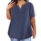 thumbnail image 1 of MKLEKYY Playeras Blusa Holgada Informal De Manga Corta Con Cuello En V Y Estampado Degradado En Bloques De Colores A La Moda Para Mujer Talla XXXXXL, 1 of 3