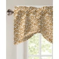 thumbnail image 3 of Tie Up Valance Curtain for Kitchen, Abstract Idyllic Cashew Flower Texture Rod Pocket Short Curtains Adjustable Tie-Up Shade Valances, Floral on Beige Window Treatment for Bathroom Living Room Bedroom, 3 of 7