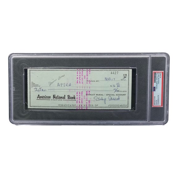 Stan Musial St. Louis Cardinals Signed  Bank Check PSA/DNA 85025599