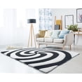 thumbnail image 2 of United Weavers Finesse Shag Area Rug 2100 21770 Pinnacle Black Waves Curves 1' 10" x 3' Rectangle, 2 of 3