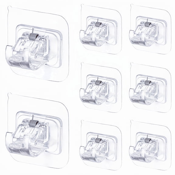 RUNJIG Clear Curtain Rod Brackets 8 Count