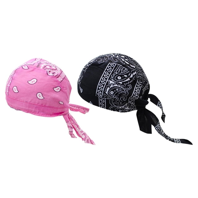 Gorro pirata para ciclismo, bandana, algodón transpirable y absorbente. rosa negro