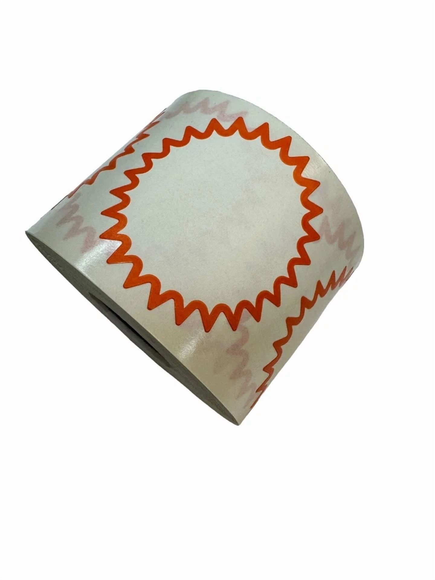 BUTTERFLY- 2” Starburst Thermal Direct Red Border Colored Labels Stickers One Roll Of 500