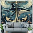 thumbnail image 4 of Orinice Anchor Whale Starfish Tapestry Wall Hanging Unique Style Graphic Tapestries Home Wall Decor Art for Living Room Bedroom Apartment Farmhouse Dorm 40x60inch, 4 of 6