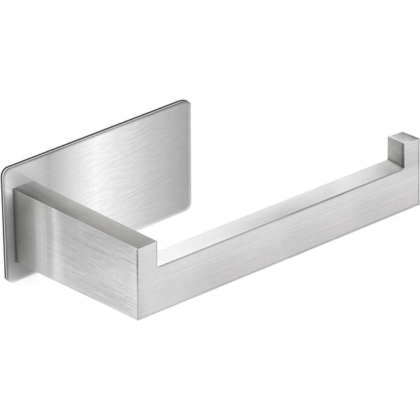 Portarrollos de papel higiénico, autoadhesivo, sin taladrar, portarrollos de papel higiénico de acero inoxidable para inodoro, baño, cocina, a prueba de herrumbre, plateado TUNC Sencillez